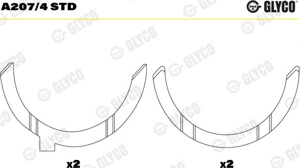 Glyco A207/4 STD - Упорная шайба, коленчатый вал parts5.com