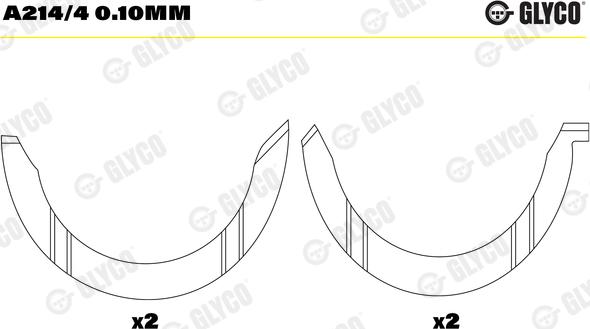 Glyco A214/4 0.10mm - Mesafe pulu, krank mili parts5.com