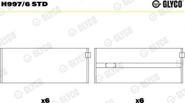 Glyco H997/6 STD - Cojinete de cigüeñal parts5.com