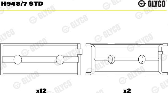 Glyco H948/7 STD - Főtengelycsapágy parts5.com