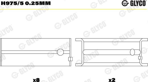 Glyco H975/5 0.25mm - Lezaj (glavni) rocicne gredi parts5.com