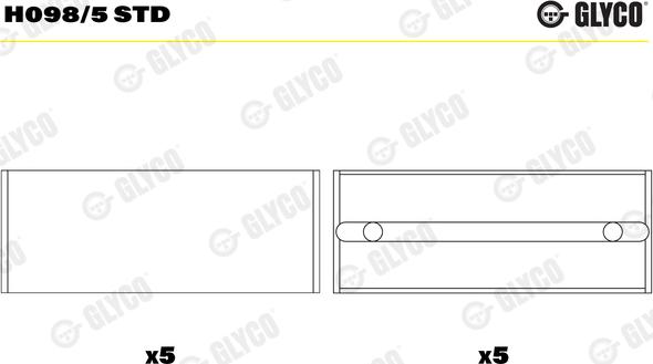 Glyco H098/5 STD - Cojinete de cigüeñal parts5.com