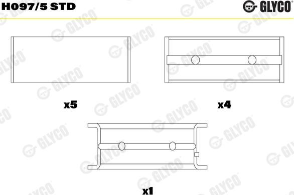 Glyco H097/5 STD - Lożisko kľukového hriadeľa parts5.com