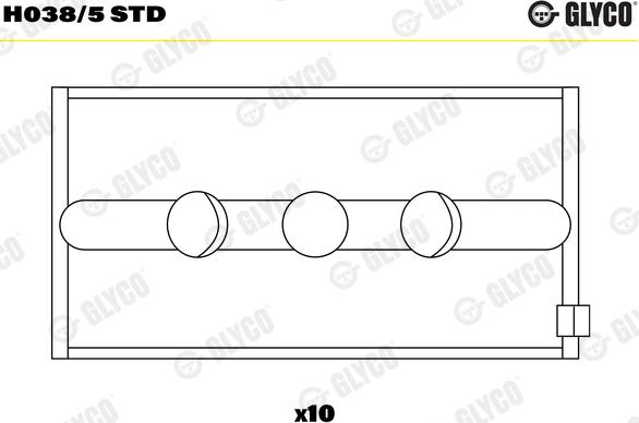 Glyco H038/5 STD - Main Bearings, crankshaft parts5.com