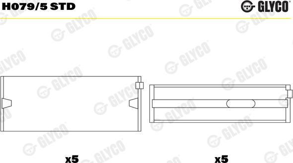 Glyco H079/5 STD - Hlavní ložiska klikového hřídele parts5.com