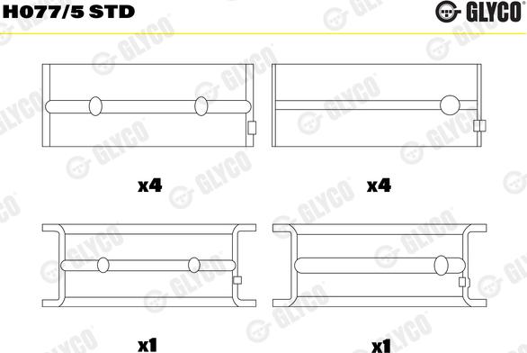 Glyco H077/5 STD - Cojinete de cigüeñal parts5.com