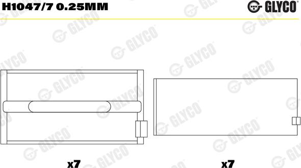 Glyco H1047/7 0.25mm - Cojinete de cigüeñal parts5.com