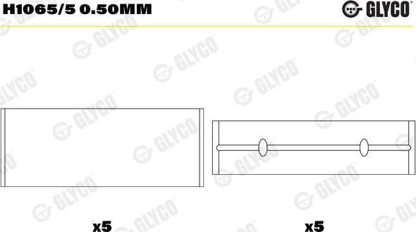 Glyco H1065/5 0.50mm - Κουζινέτα στροφαλοφόρου άξονα parts5.com