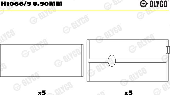 Glyco H1066/5 0.50mm - Cojinete de cigüeñal parts5.com