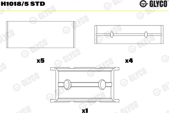 Glyco H1018/5 STD - Krank mili yatağı parts5.com