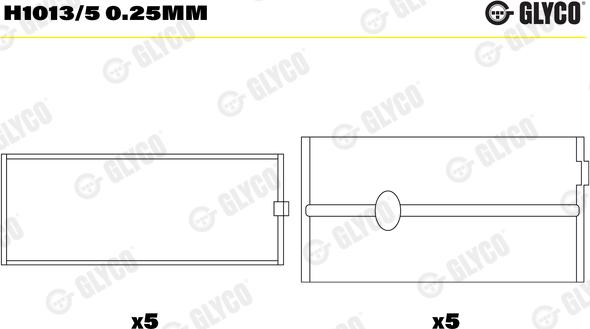 Glyco H1013/5 0.25mm - Krank mili yatağı parts5.com