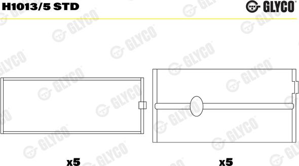 Glyco H1013/5 STD - Tuleja łożyska wału korbowego parts5.com