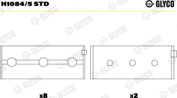 Glyco H1084/5 STD - Cojinete de cigüeñal parts5.com