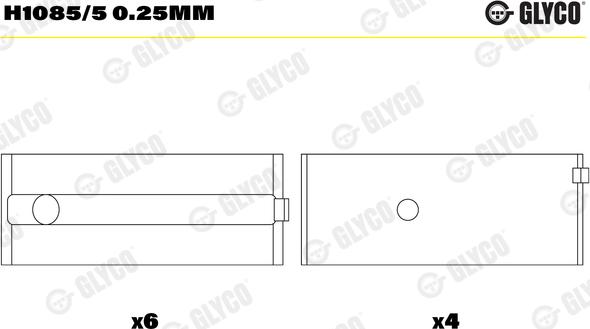 Glyco H1085/5 0.25mm - Cojinete de cigüeñal parts5.com