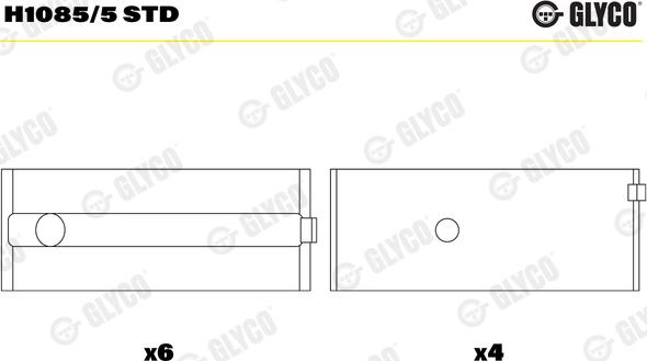 Glyco H1085/5 STD - Cojinete de cigüeñal parts5.com