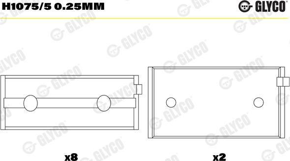 Glyco H1075/5 0.25mm - Krank mili yatağı parts5.com