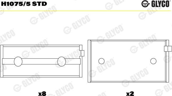 Glyco H1075/5 STD - Krank mili yatağı parts5.com