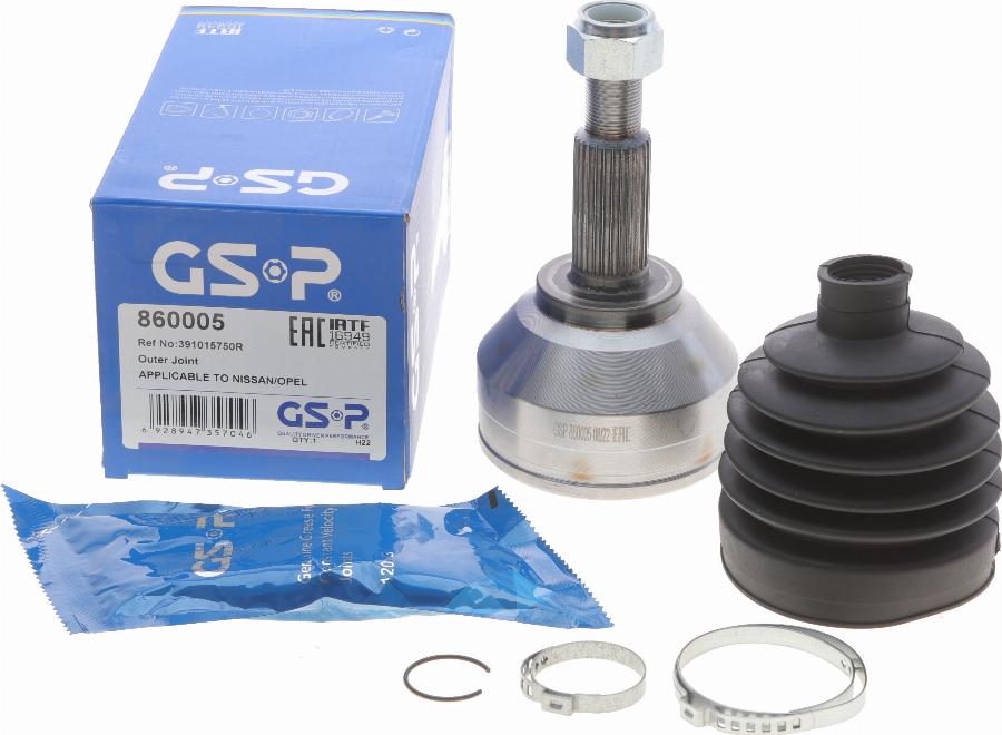 GSP 860005 - Шарнирный комплект, ШРУС, приводной вал parts5.com