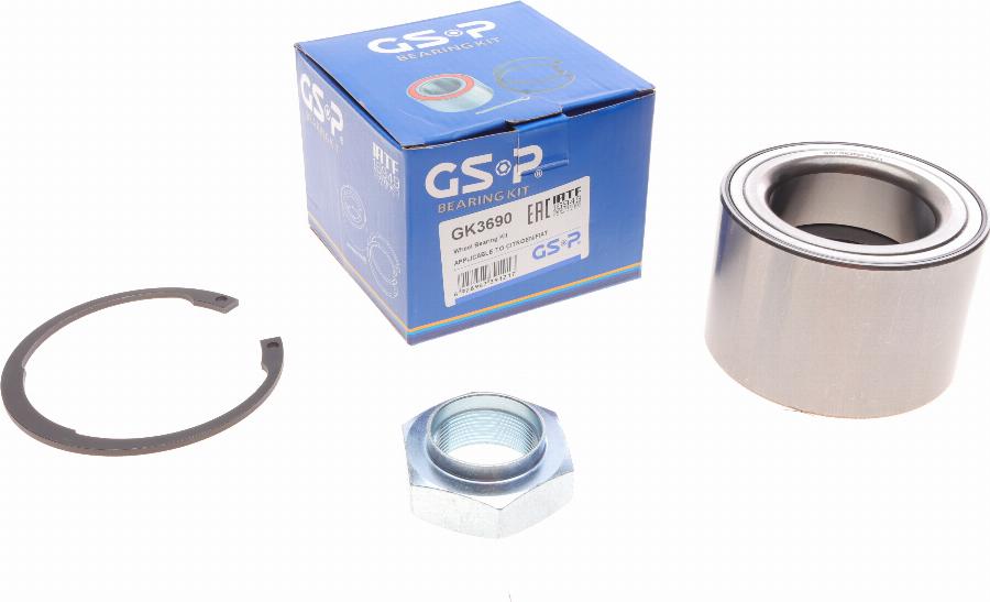 GSP GK3690 - Zestaw łożysk koła parts5.com