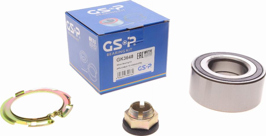 GSP GK3648 - Zestaw łożysk koła parts5.com