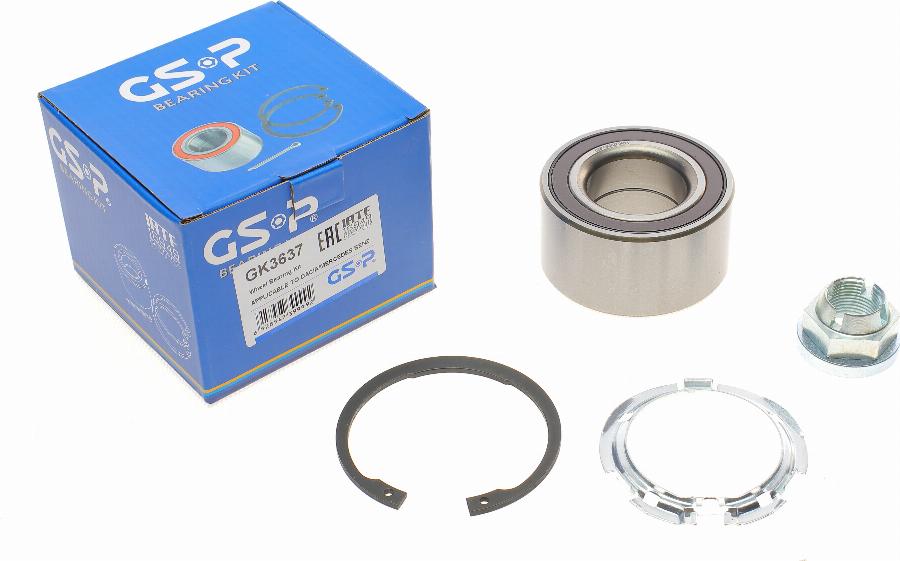 GSP GK3637 - Комплект подшипника ступицы колеса parts5.com