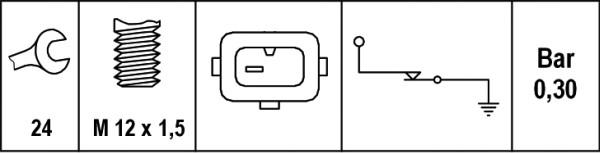 HELLA 6ZL 006 097-001 - Senzor, pritisk olja parts5.com