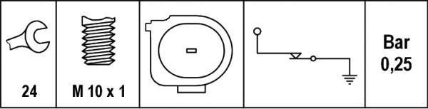 HELLA 6ZL 008 280-041 - Sensor, presión de aceite parts5.com