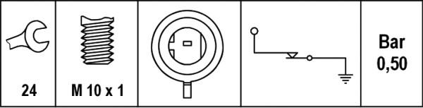 HELLA 6ZL 008 780-011 - Snímač tlaku oleja parts5.com