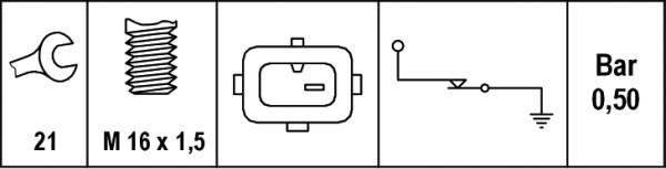 HELLA 6ZL 003 259-591 - Érzékelő, olajnyomás parts5.com