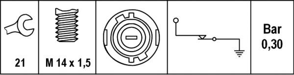 HELLA 6ZL 007 675-001 - Sensör, yağ basıncı parts5.com