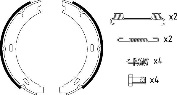 HELLA 8DA 355 050-301 - Fren pabuç takımı, el freni parts5.com