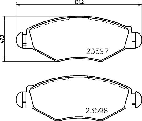 HELLA 8DB 355 009-411 - Тормозные колодки, дисковые, комплект parts5.com