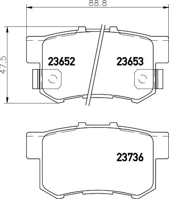 HELLA 8DB 355 009-581 - Komplet zavornih oblog, ploscne (kolutne) zavore parts5.com