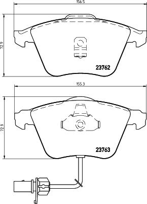 HELLA 8DB 355 009-141 - Sada brzdových platničiek kotúčovej brzdy parts5.com