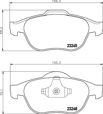 HELLA 8DB 355 009-111 - Тормозные колодки, дисковые, комплект parts5.com