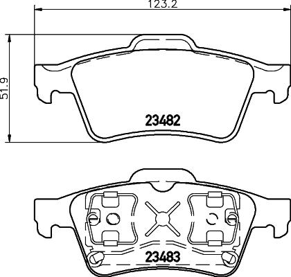 HELLA 8DB 355 009-121 - Тормозные колодки, дисковые, комплект parts5.com