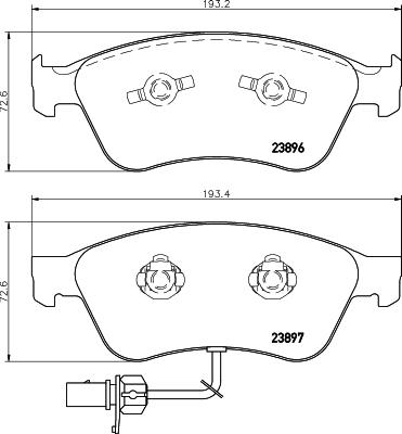 HELLA 8DB 355 009-211 - Set placute frana,frana disc parts5.com