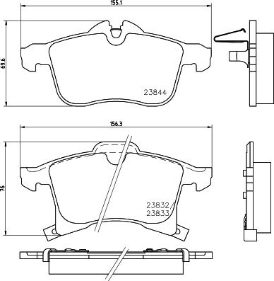 HELLA 8DB 355 009-221 - Brake Pad Set, disc brake parts5.com