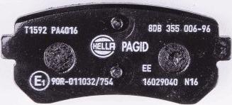 HELLA 8DB 355 006-961 - Brake Pad Set, disc brake parts5.com