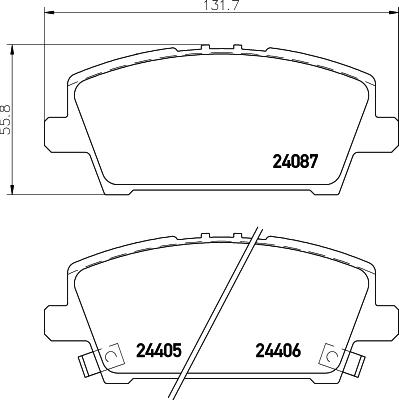 HELLA 8DB 355 006-911 - Brake Pad Set, disc brake parts5.com