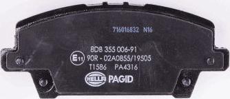 HELLA 8DB 355 006-911 - Brake Pad Set, disc brake parts5.com