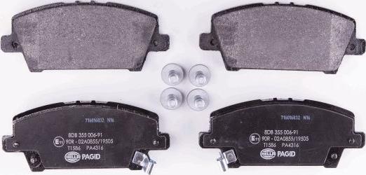 HELLA 8DB 355 006-911 - Brake Pad Set, disc brake parts5.com