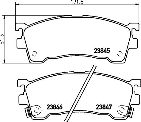 HELLA 8DB 355 006-621 - Juego de pastillas de freno parts5.com