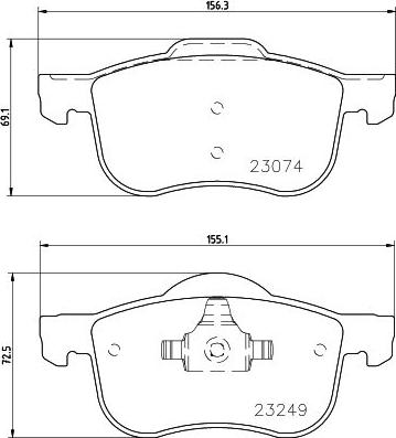 HELLA 8DB 355 006-851 - Komplet zavornih oblog, ploscne (kolutne) zavore parts5.com