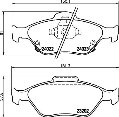 HELLA 8DB 355 006-721 - Set placute frana,frana disc parts5.com