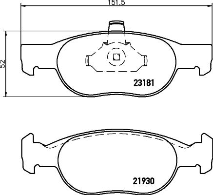 HELLA 8DB 355 008-431 - Juego de pastillas de freno parts5.com