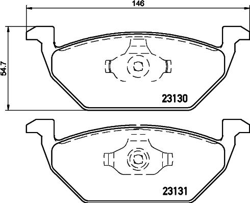 HELLA 8DB 355 008-591 - Σετ τακάκια, δισκόφρενα parts5.com