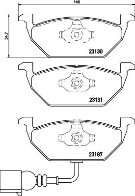 HELLA 8DB 355 008-551 - Bremsbelagsatz, Scheibenbremse parts5.com