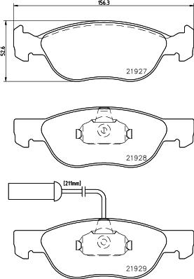 HELLA 8DB 355 007-901 - Juego de pastillas de freno parts5.com