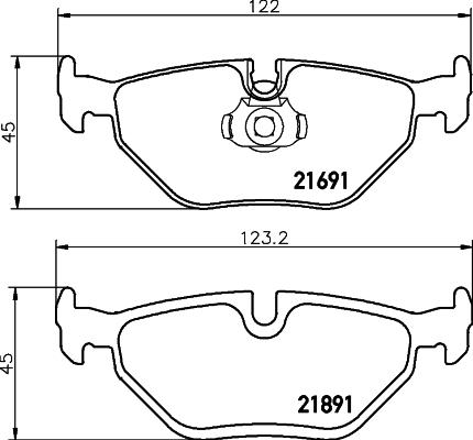 HELLA 8DB 355 007-981 - Brake Pad Set, disc brake parts5.com